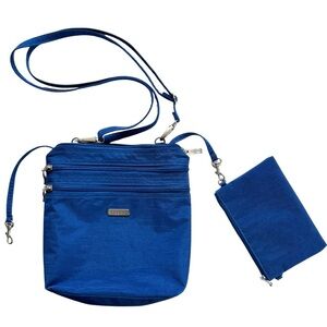 Baggallini Crossbody Bag Nylon Blue Travel Purse Set